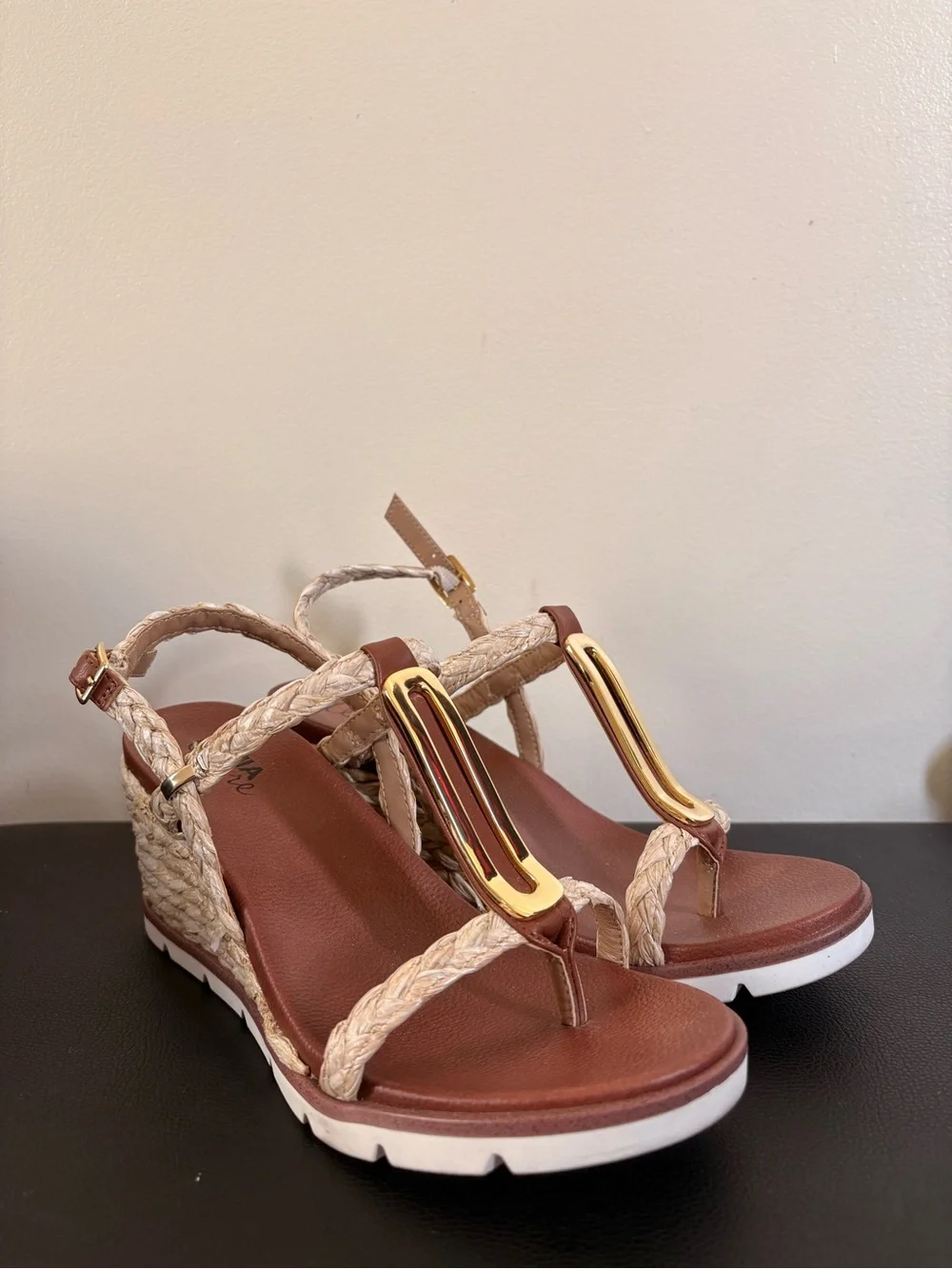 Mia Amore Gladiator Woven Wedges -Size 8